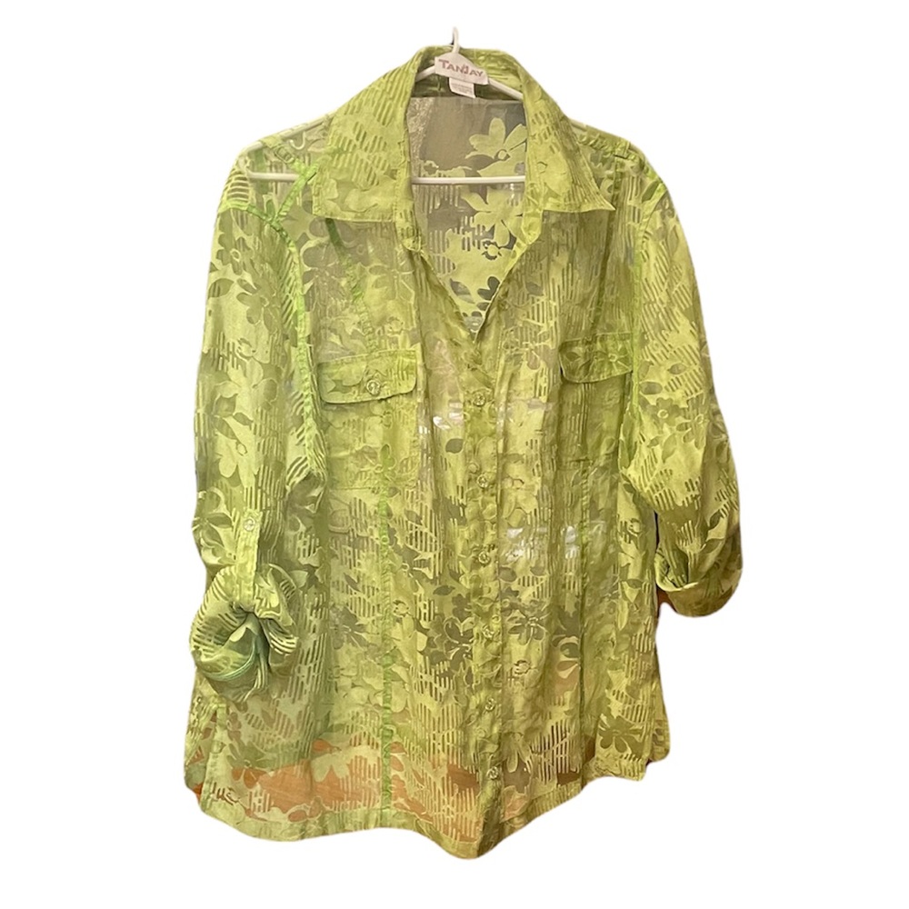 TanJay Green Plus Size Blouse